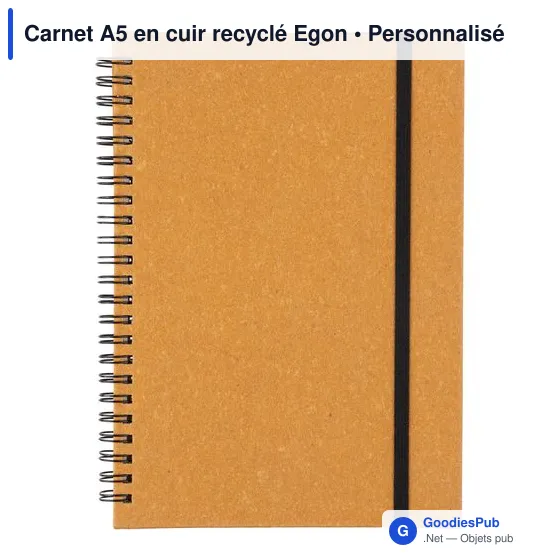 Carnet A5 en cuir recyclé Egon - Image 2