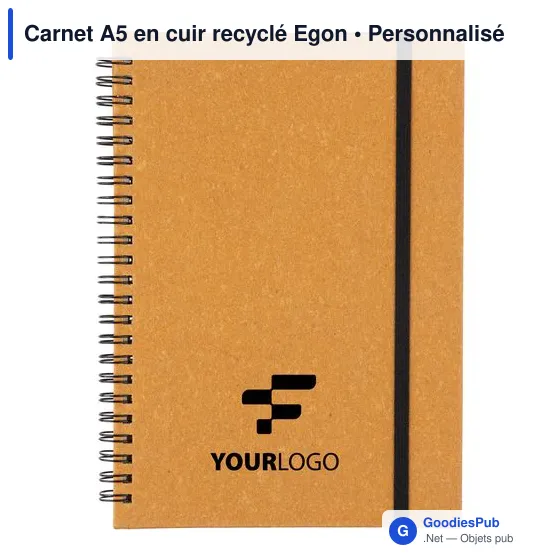 Carnet A5 en cuir recyclé Egon - Image 11