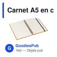 Carnet A5 en cuir recyclé Egon - Miniature 4