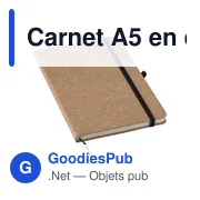 Carnet A5 personnalisable en cuir recyclé avec logo - Gianna - Miniature 2