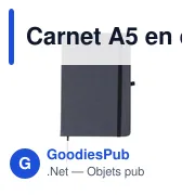 Carnet A5 personnalisable en cuir recyclé avec logo - Gianna - Miniature 7