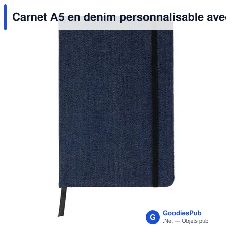 Carnet A5 en denim personnalisable avec logo - Alfred
