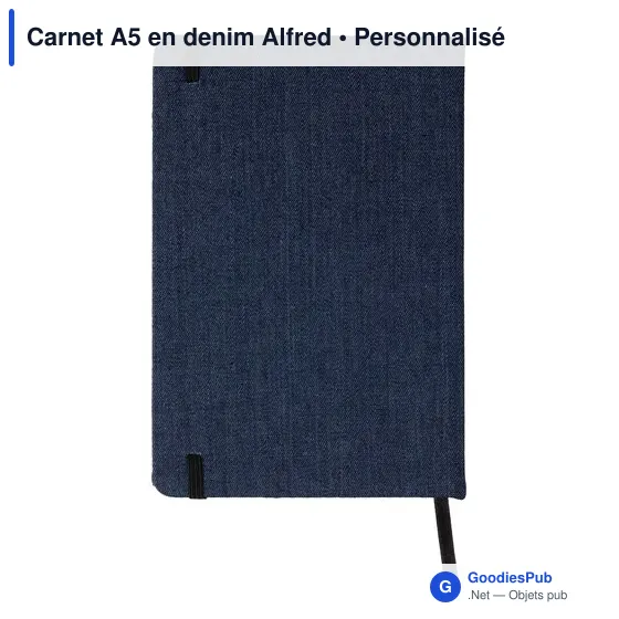 Carnet A5 en denim personnalisable avec logo - Alfred - Image 6