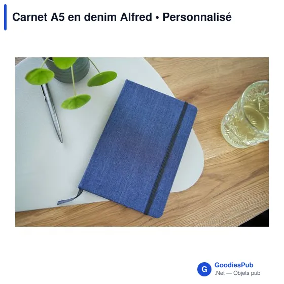 Carnet A5 en denim personnalisable avec logo - Alfred - Image 8