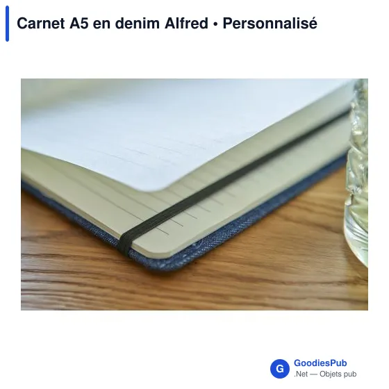 Carnet A5 en denim personnalisable avec logo - Alfred - Image 9