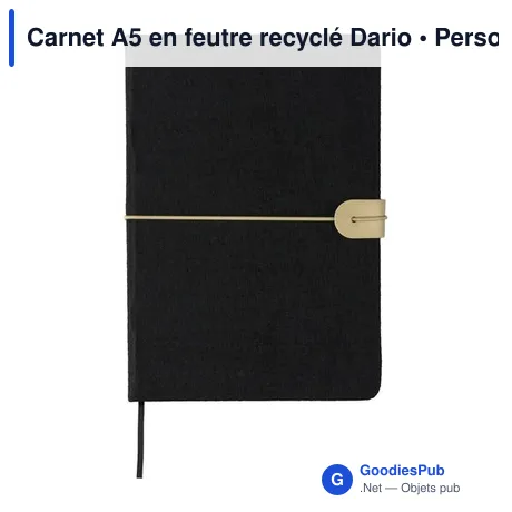 Carnet A5 en feutre recyclé Dario