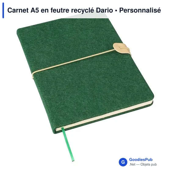 Carnet A5 en feutre recyclé Dario - Image 2
