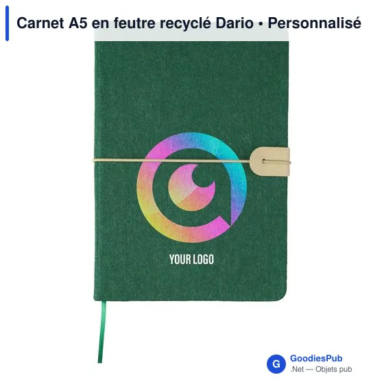 Carnet A5 en feutre recyclé Dario - Image 3