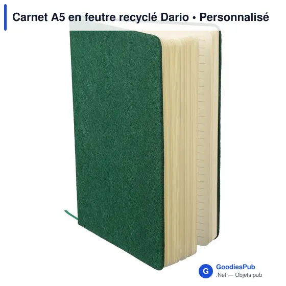 Carnet A5 en feutre recyclé Dario - Image 5