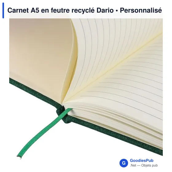 Carnet A5 en feutre recyclé Dario - Image 7