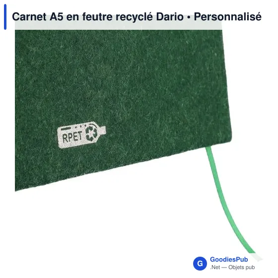 Carnet A5 en feutre recyclé Dario - Image 8