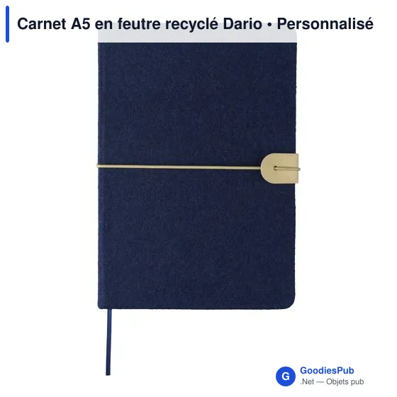 Carnet A5 en feutre recyclé Dario - Image 9