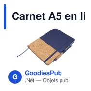 Carnet A5 en liège personnalisable avec stylo logo Layla - Miniature 3