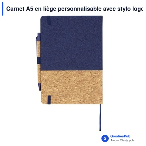 Carnet A5 en liège personnalisable avec stylo logo Layla - Image 7