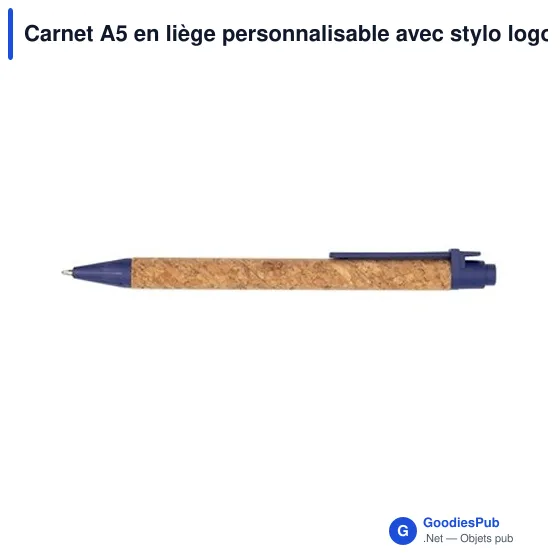 Carnet A5 en liège personnalisable avec stylo logo Layla - Image 8