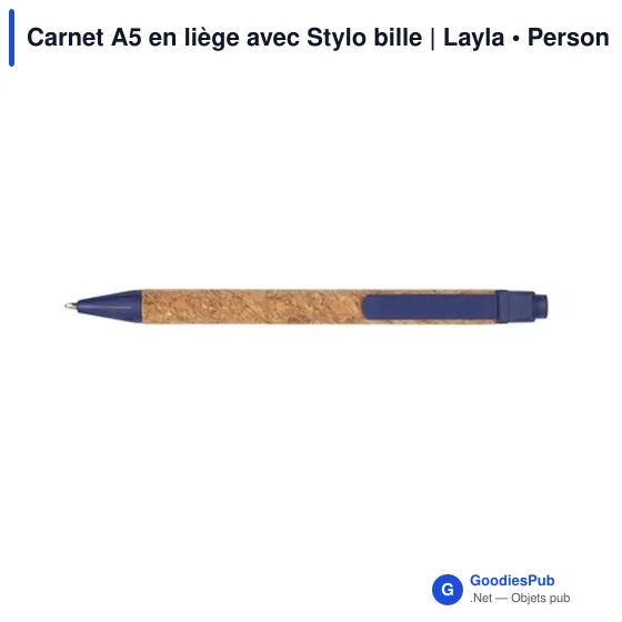 Carnet A5 en liège personnalisable avec stylo logo Layla - Image 9