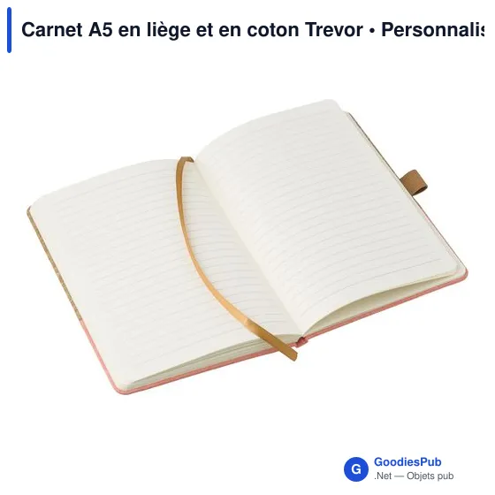 Carnet A5 en liège et en coton Trevor - Image 3
