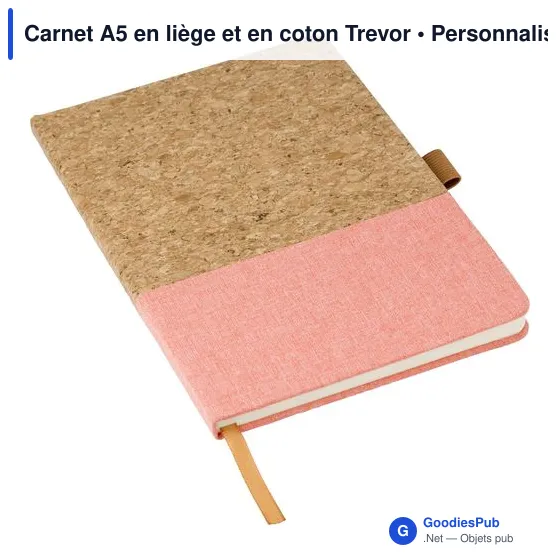 Carnet A5 en liège et en coton Trevor - Image 4