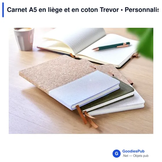 Carnet A5 en liège et en coton Trevor - Image 5