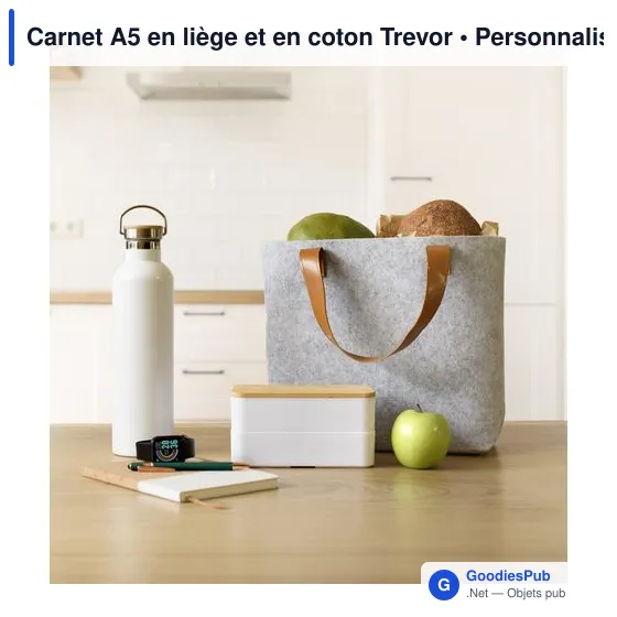 Carnet A5 en liège et en coton Trevor - Image 6
