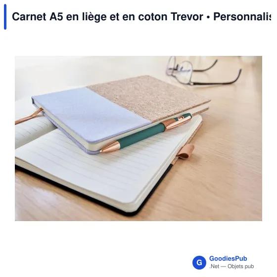 Carnet A5 en liège et en coton Trevor - Image 7