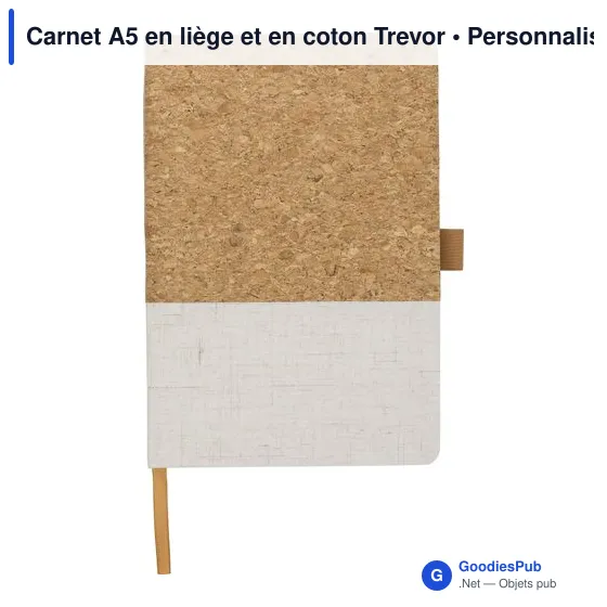 Carnet A5 en liège et en coton Trevor - Image 8