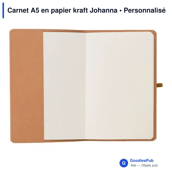 Carnet A5 personnalisable en papier kraft avec logo - Johanna - Image 5