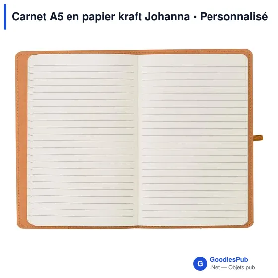 Carnet A5 personnalisable en papier kraft avec logo - Johanna - Image 6