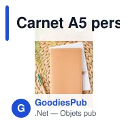 Carnet A5 personnalisable en papier kraft avec logo - Johanna - Miniature 8