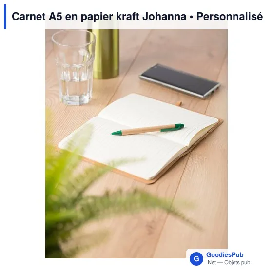 Carnet A5 personnalisable en papier kraft avec logo - Johanna - Image 9