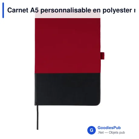 Carnet A5 personnalisable en polyester rPET avec logo - Yuna