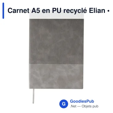 Carnet A5 en PU recyclé Elian