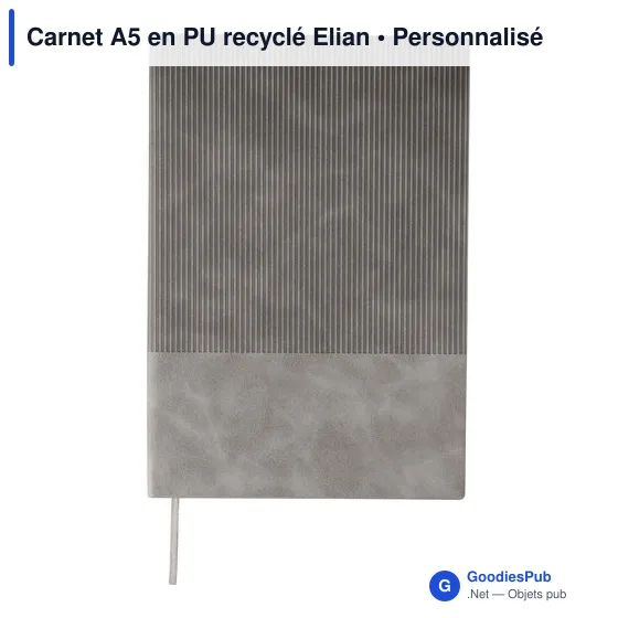 Carnet A5 en PU recyclé Elian - Image 1
