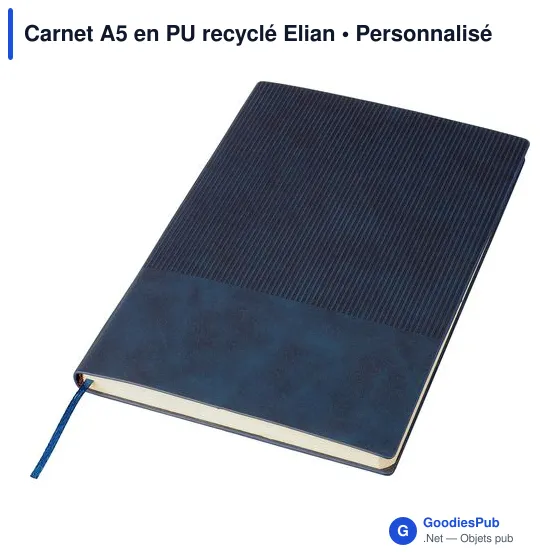Carnet A5 en PU recyclé Elian - Image 2