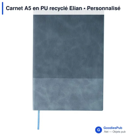 Carnet A5 en PU recyclé Elian - Image 11