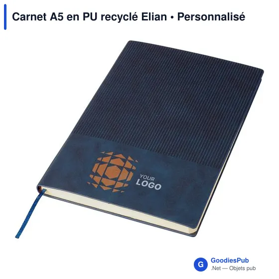 Carnet A5 en PU recyclé Elian - Image 3