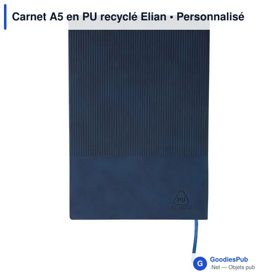 Carnet A5 en PU recyclé Elian - Image 5