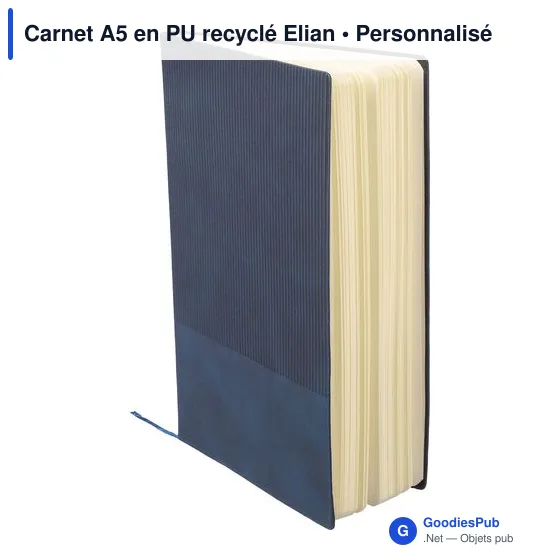 Carnet A5 en PU recyclé Elian - Image 6