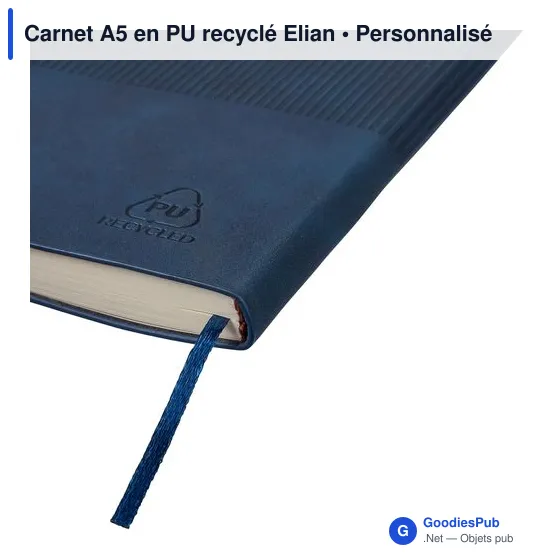 Carnet A5 en PU recyclé Elian - Image 8