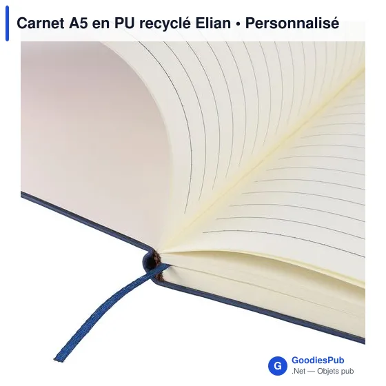 Carnet A5 en PU recyclé Elian - Image 9