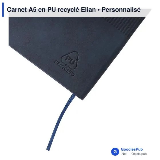 Carnet A5 en PU recyclé Elian - Image 10