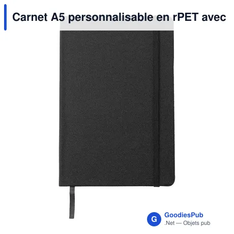 Carnet A5 personnalisable en rPET avec logo - Samira
