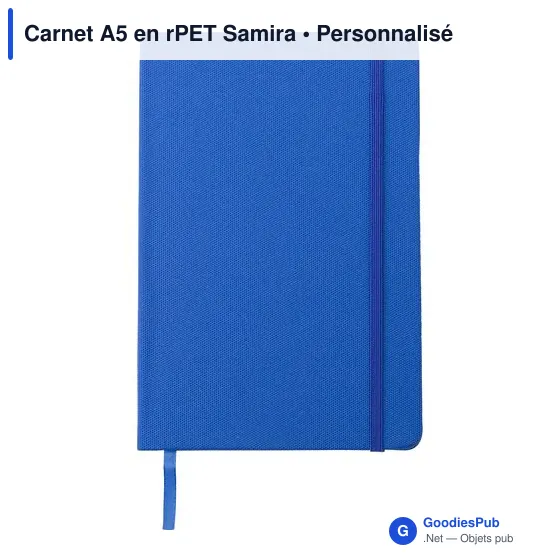 Carnet A5 personnalisable en rPET avec logo - Samira - Image 11
