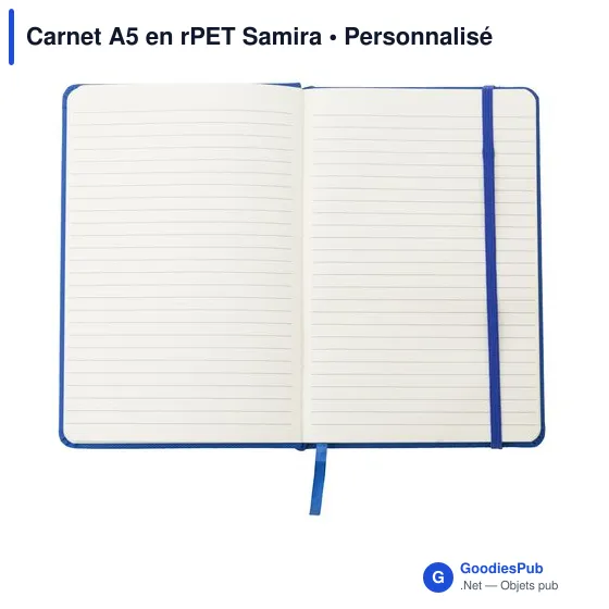 Carnet A5 personnalisable en rPET avec logo - Samira - Image 5