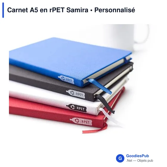 Carnet A5 personnalisable en rPET avec logo - Samira - Image 6