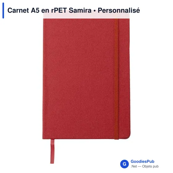 Carnet A5 personnalisable en rPET avec logo - Samira - Image 9