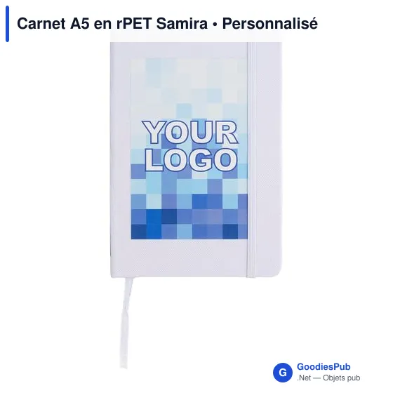 Carnet A5 personnalisable en rPET avec logo - Samira - Image 10