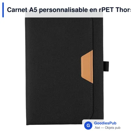 Carnet A5 personnalisable en rPET Thorsten avec logo