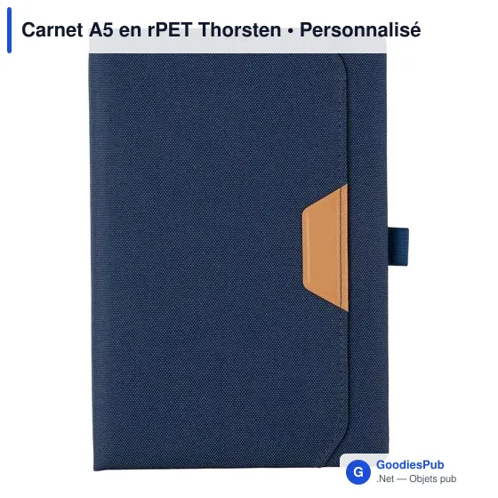 Carnet A5 personnalisable en rPET Thorsten avec logo - Image 2
