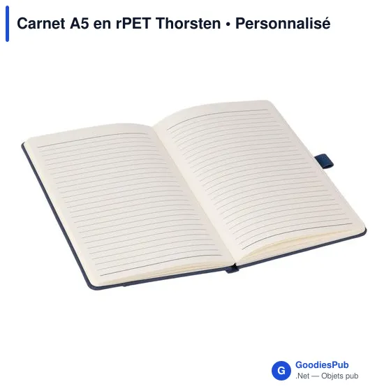 Carnet A5 personnalisable en rPET Thorsten avec logo - Image 11